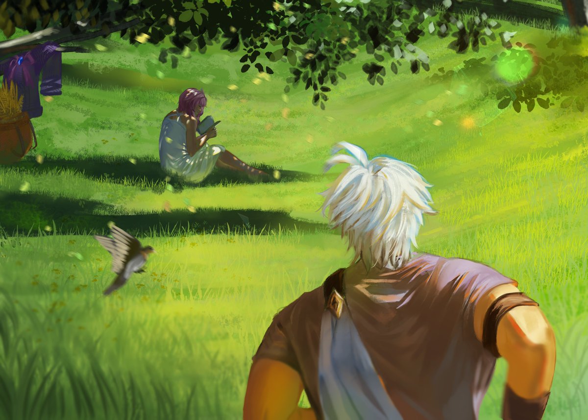 doenstexit_'s tweet photo. "There she is! What is she doing? And...why is she carrying a basket of wheat?"

#Phainon #Cyrene #HonkaiStarRail https://t.co/TjpWgYWooX