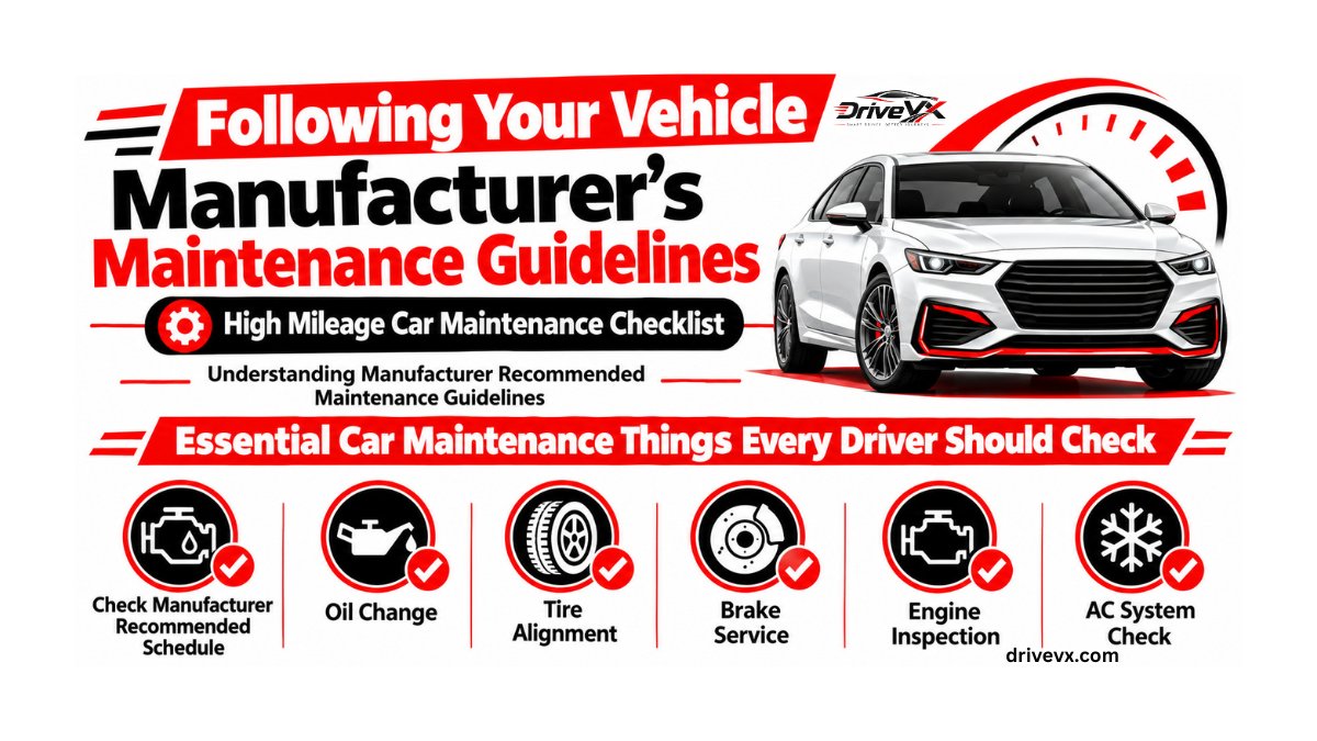 DriveVx's tweet photo. Car Maintenance Guidelines: Follow Your Manufacturer’s Recommendations
Follow your manufacturer’s maintenance schedule, check your oil, tires, brakes, and engine regularly, and stay ahead of costly repairs. 
#CarMaintenance #DriveVX #CarCare https://t.co/viJtxD2wiE