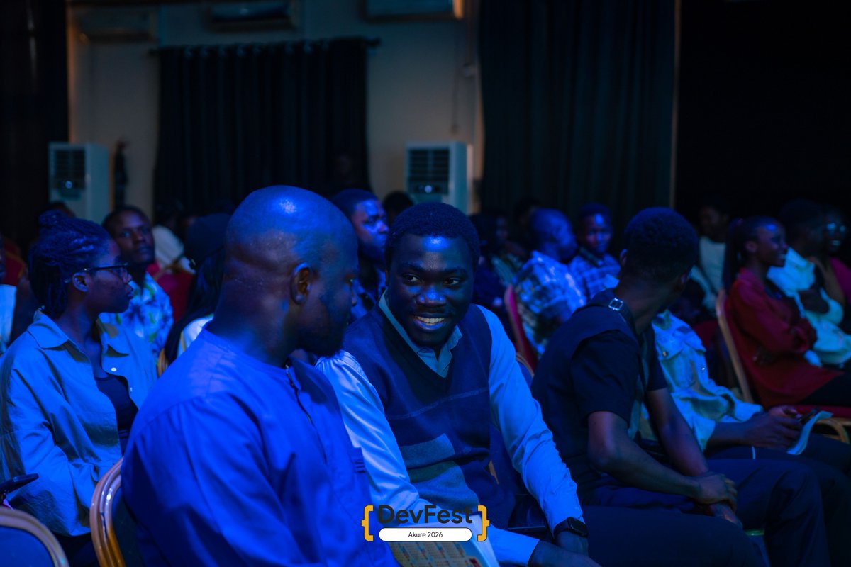 gdg_akure's tweet photo. Moments that made DevFest Akure 2026! ✨
Smiles, learning, and connections. This is what community looks like!
#GDGAkure #DevFestAkure2026 #DevFestAkure https://t.co/s0J1w99imJ