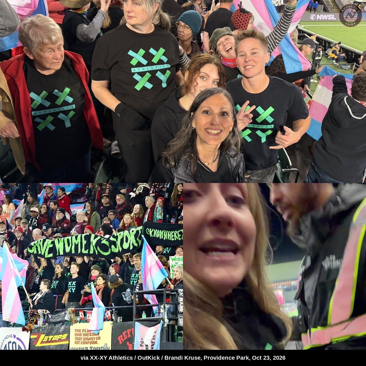 apinionsvary's tweet photo. BRANDI KRUSE EJECTED: THE PRIVATE PROPERTY DEFENSE DOESN'T HOLD UP HERE!

"Private company. They can kick you out."

That line doesn't work here.

Providence Park is owned by the City of Portland.

The Thorns are a sub-lessee. Not the owner.

• City-owned stadium

• Public property

• Pride flags? Fine.

• Pro-trans shirts and chants? Stay and scream.

• XX-XY shirt? Dragged out.

• Same venue. Different rules.

• That's selective enforcement.

• You can't hide it behind "private business" when the city owns the building.