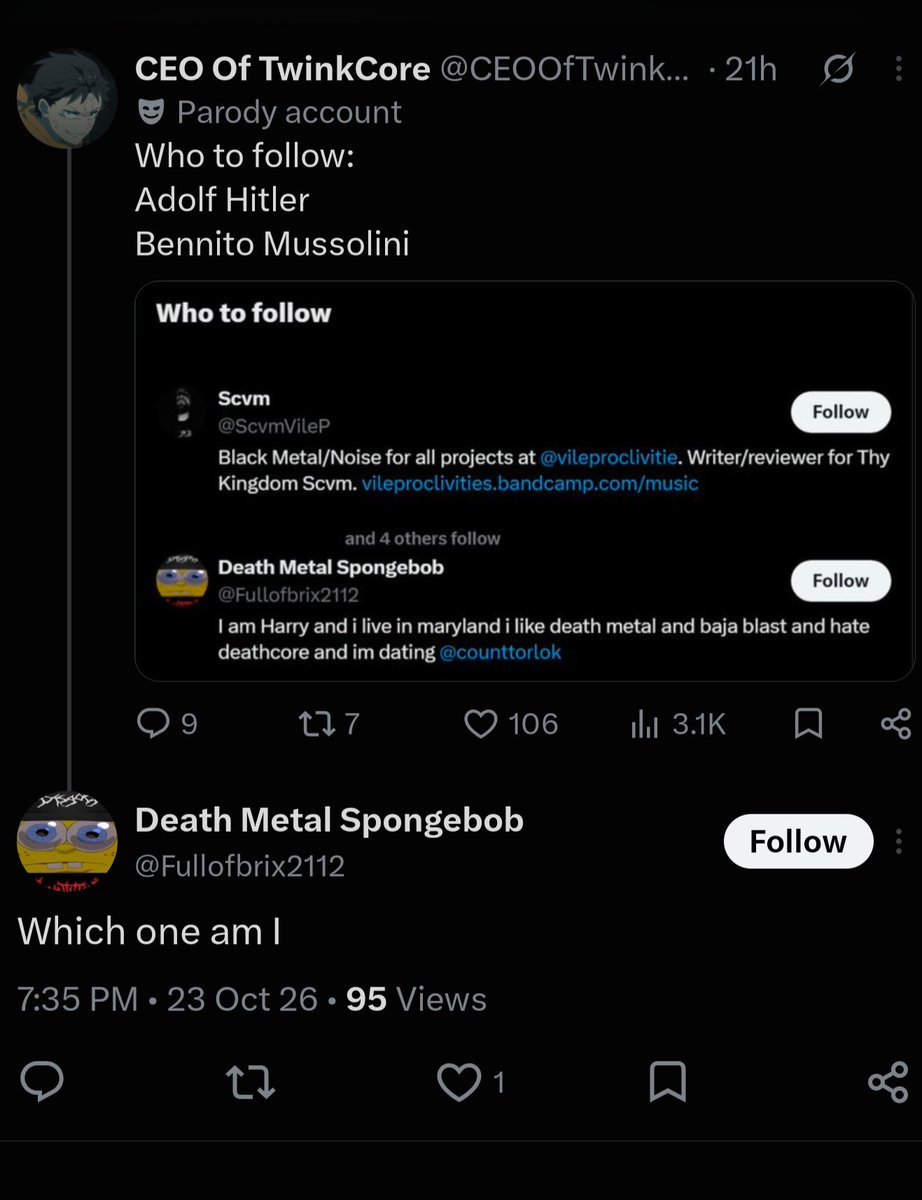 CEOOfTwinkCore's tweet photo. Fuck off, chud, pond scum like you isn't welcome here https://t.co/TTRZAKzlrT