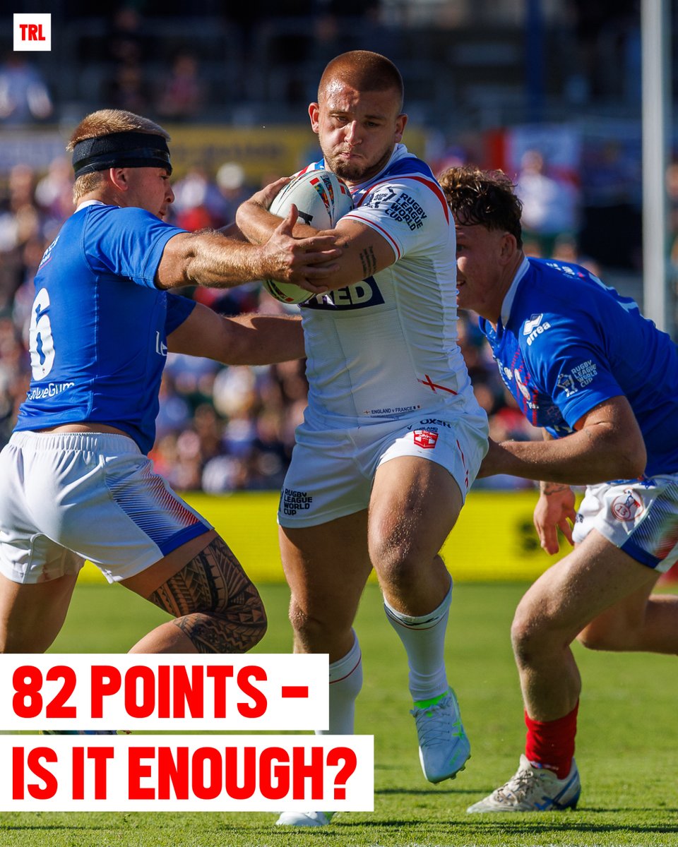 totalrl's tweet photo. 🏴󠁧󠁢󠁥󠁮󠁧󠁿 An assessment of England's chances of semi-final progression after piling the points on France.

🔗 https://t.co/WImRBjb0pK https://t.co/FgGi2If7gH
