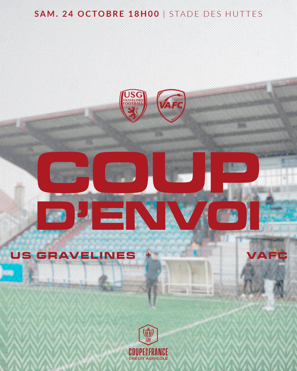 VAFC's tweet photo. C'est parti pour ce match de Coupe de France !

📲 Suivez la rencontre en live vidéo sur l'application du VAFC : https://t.co/VbioylheeB

#USGVAFC | #AllezVA 🦢 https://t.co/rOpcXXznqB