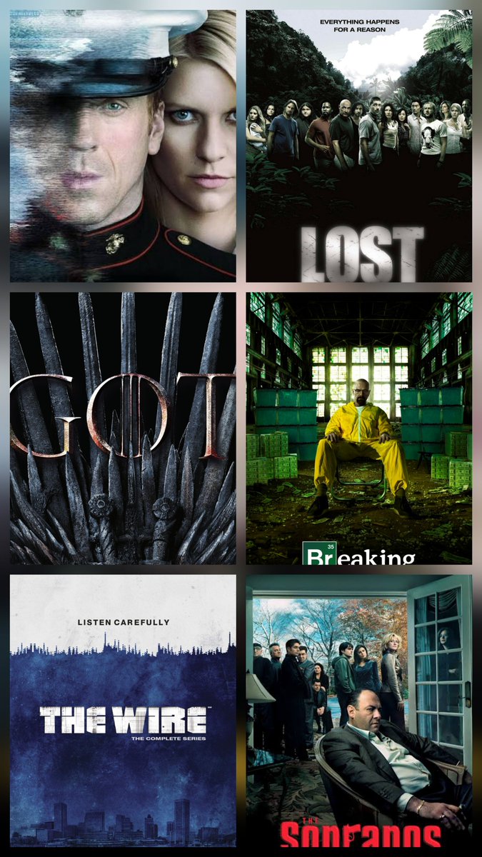 glennmartin50's tweet photo. You can only watch one forever, pick one. #TheWire #Homeland #Lost #BreakingBad #Sopranos #Gameofthrones https://t.co/MuBYNRdWes