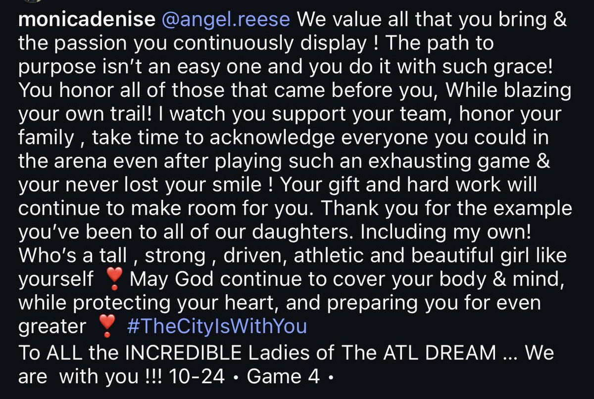 Latesia27's tweet photo. Monica’s post to Angel 🥹🤧. Plz Dream win it all and Keep going Angel ❤️ https://t.co/xLkt9MdQnu