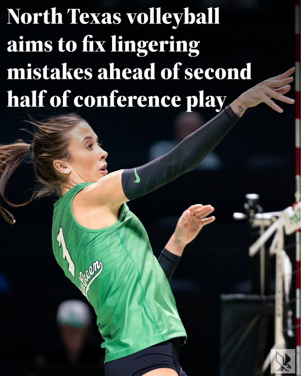 ntdaily's tweet photo. SPORTS:  North Texas volleyball aims to fix lingering mistakes ahead of second half of conference play 

📝: @NateVardell24 
📸: @izzybeltran24 

Read more: https://t.co/4lCsg1jlPL https://t.co/7ScAh2eAG1