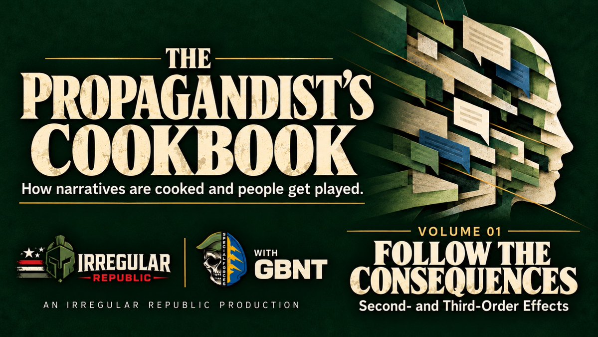 GBNT1952's tweet photo. I am proud to introduce The Propagandist's Cookbook, a recurring thread series that highlights how propaganda works, how propagandists spread misinformation, and how you can learn to protect yourself from lies and deceit in this modern information environment. 

Without further ado, Volume 01 - Following the Consequences: Second- and Third-Order Effects, a thread: 🧵