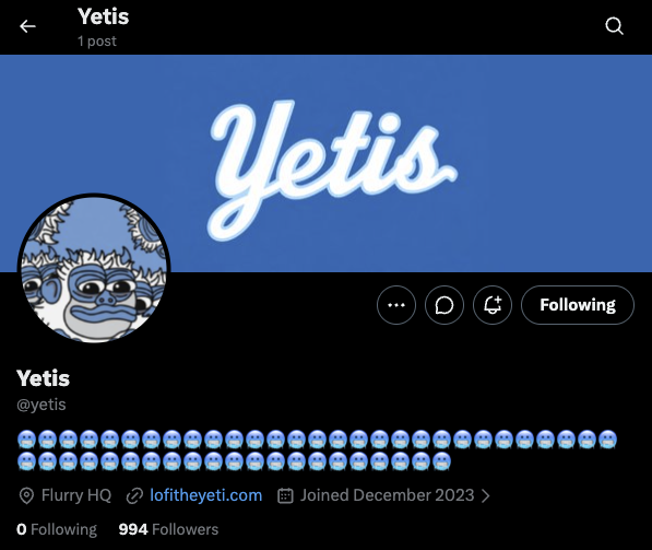 yetis tweet picture