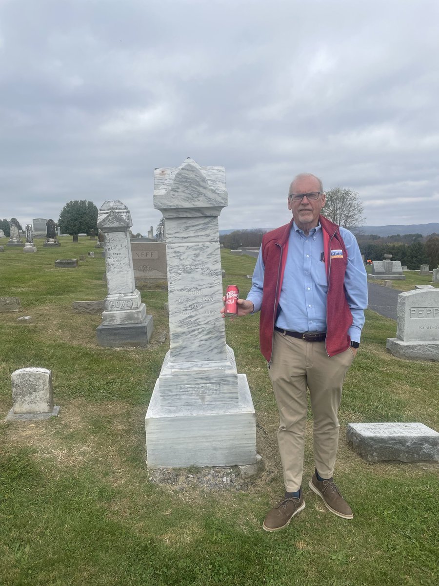 MorganGriffith's tweet photo. Charles Taylor Pepper, the namesake of the popular soft drink Dr Pepper, had his pharmacy in downtown Rural Retreat and is buried at the local cemetery. Tomorrow, the town will have a display of memorabilia at the local train depot in honor of Dr. Pepper day weekend. https://t.co/rMti28pB1c