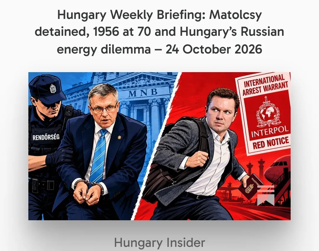 DNewsHungary's tweet photo. Hungary Weekly Briefing: Matolcsy detained, 1956 anniversary and Russian energy dilemma #hungary #dailynewshungary https://t.co/R0iAQIAKCs