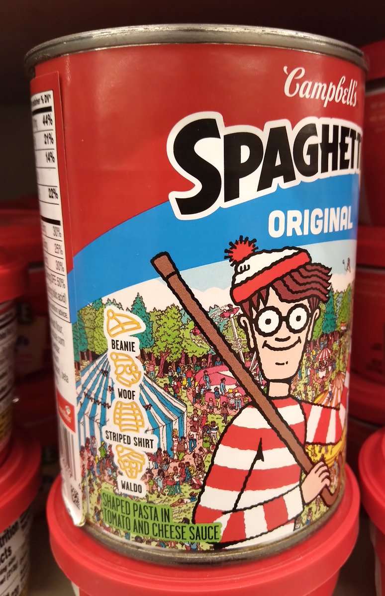 AdamUpdates's tweet photo. "Where's Waldo" in book and pasta form... #WheresWaldo #searching https://t.co/EoC3rUDIEa