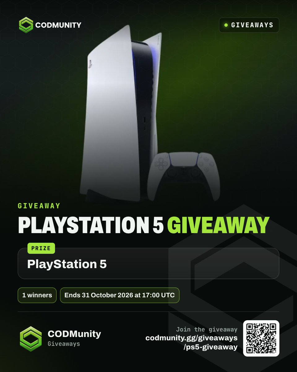 CODMunityGG's tweet photo. 🎁 PLAYSTATION 5 GIVEAWAY ON CODMUNITY!

Join here: 
- Website: https://t.co/xVKDDCMXWf
- Or directly on the app. 

Good luck, all!