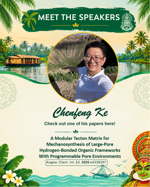 ICCOSS27's tweet photo. Meet @ChenfengKe , speaker at ICCOSS27! His research interests include 3D Printing Polymers, Porous Materials, and Supramolecular Chemistry.
📍ICCOSS27 | June 20–25, 2027 | Kerala, India
🔗https://t.co/7ruMioPjkW https://t.co/zAJmq75WMD