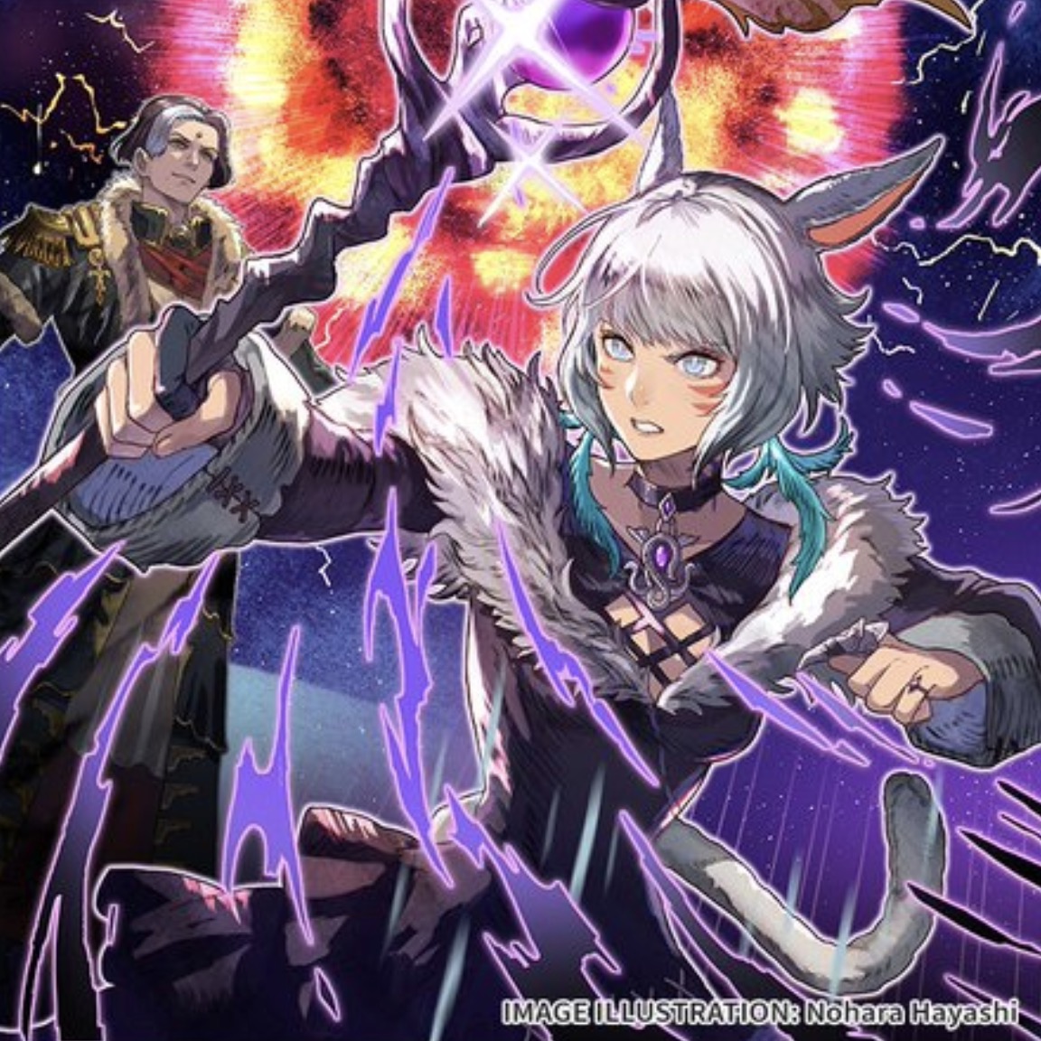 aitaikimochi's tweet photo. New Y'shtola art with bonus Emet-Selch too, the new update for FFXIV with Y'shtola in Dissidia Duellum Final Fantasy is so good ugh https://t.co/jnbV591QIL