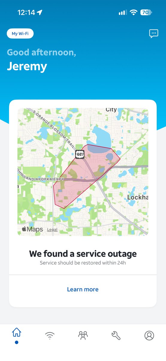 JeremyShinall's tweet photo. Hey @ATT - what is the deal in Orlando? I’ve had no service since Monday. Smart Home Manager only ever shows the same status. Yet, it also gives me messages every 2 hours that the outage is resolved. Oh, and you spam me via text. This is pathetic and I’m close to canceling. https://t.co/esjnAFTikT