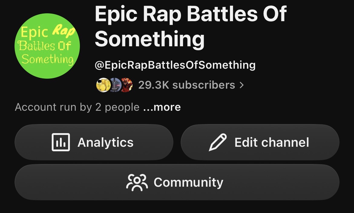 Random6975's tweet photo. “What was your biggest impact on the internet”

A rap battle channel me and my friend made for shits and giggles https://t.co/83aauCXB9o