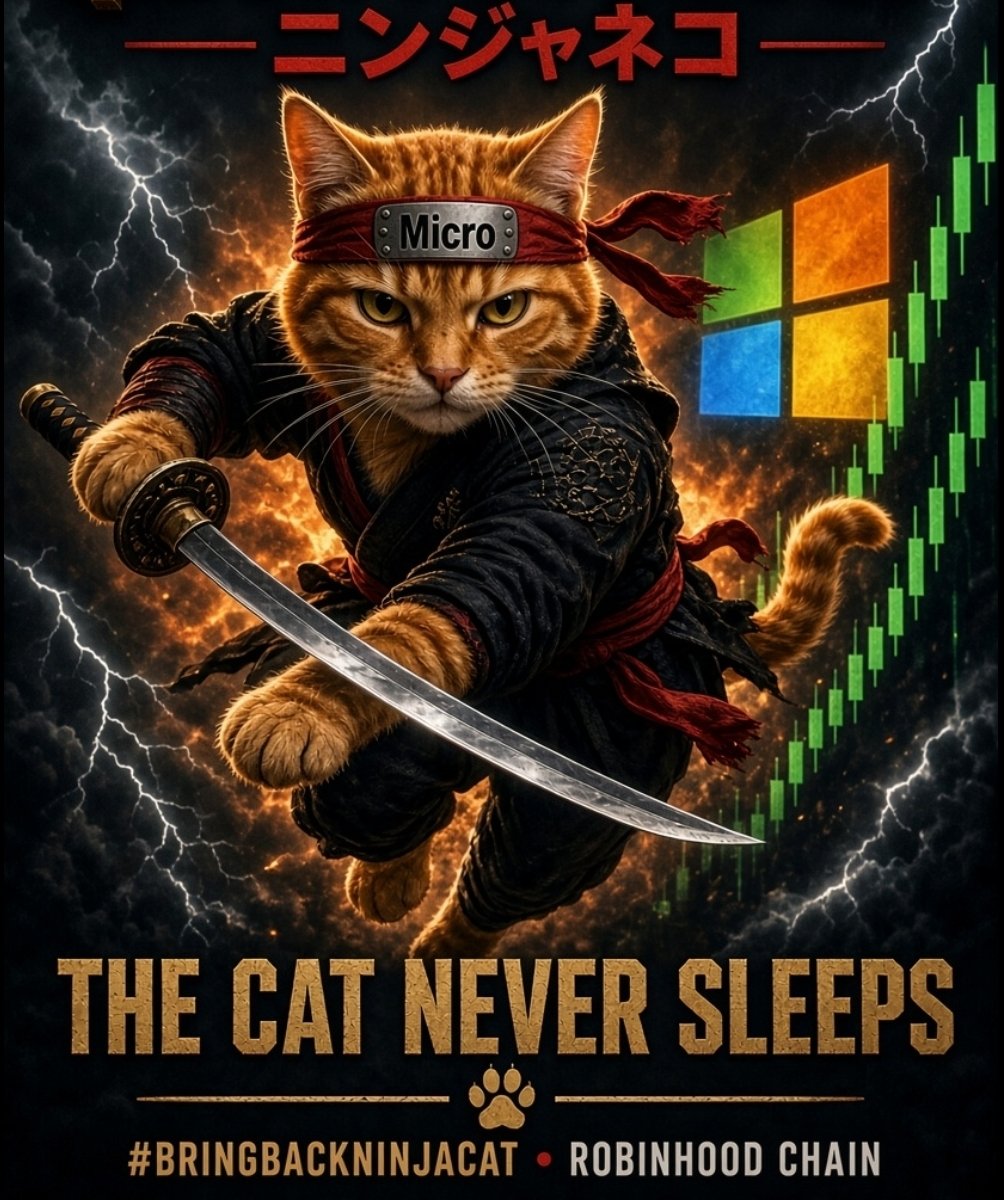 Thundastorm7's tweet photo. His name is "Micro" the Ninjacat.
He will become a household name. 
Your kids, grandkids, nieces, nephews are all gonna want a piece of him. A plushie, a keyring, a croc charm... and it all will feed back into the $NINJACAT ecosystem. Web2 and Web3 integration at it's finest! 📈 https://t.co/kMoTXO21X2