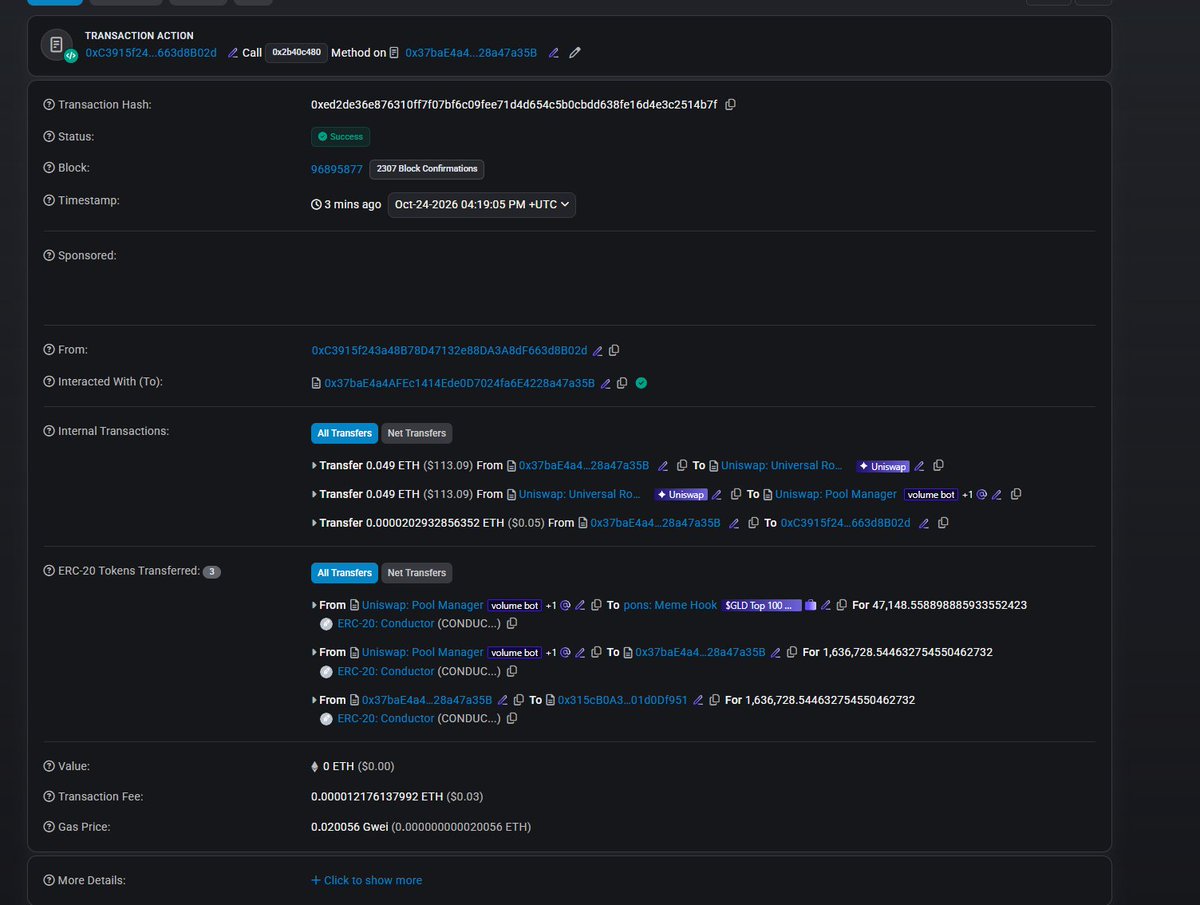 ConductorXYZ's tweet photo. It's already working on chain.

Our automation bought 1,636,728 $CONDUCTOR and sent it straight into the rewards contract, no one pressing a button: https://t.co/9Ww68RgEdU

Rewards contract: https://t.co/DldM1pBcHd

Every payout is public. https://t.co/3bYA0qSNUJ