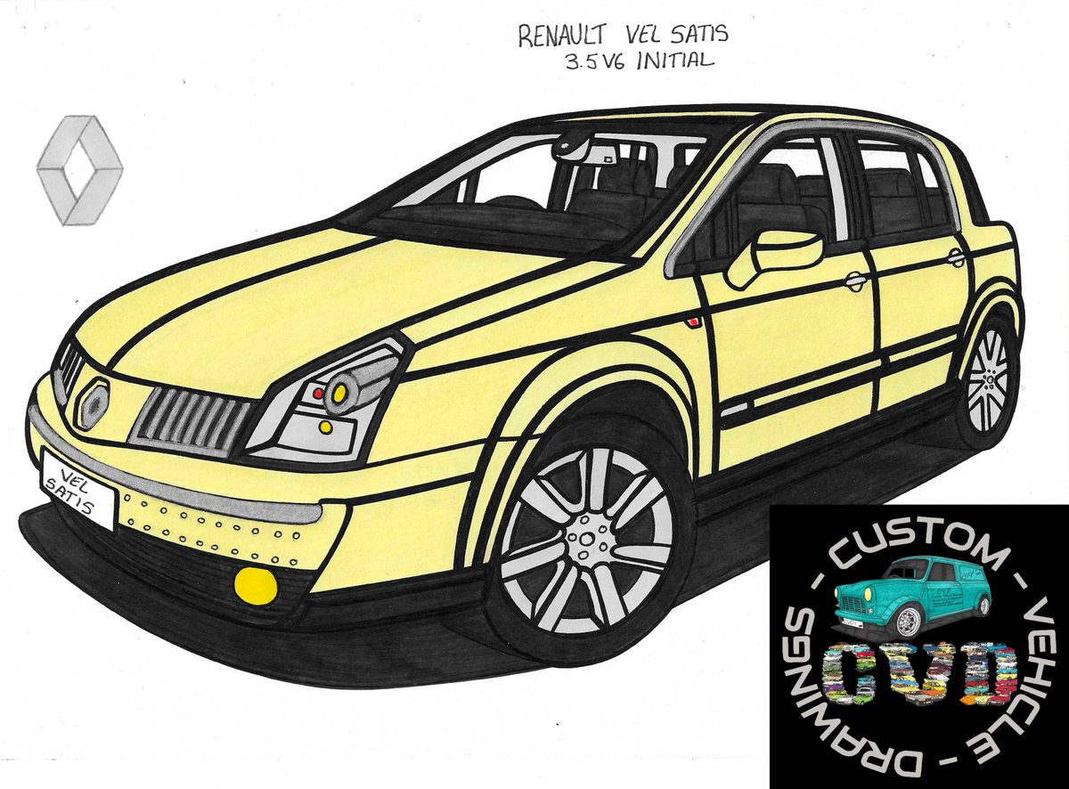 CustomCvd's tweet photo. Hi all, todays drawing in my all new drawing series The Lost Art Of The Mainstream Luxo-Barge is Renault's final flagship. #renaultcars #renaultvelsatis #renaultvelsatisv6 #renaultvelsatisinitial #renaultcarsuk https://t.co/riuQcqGh9J