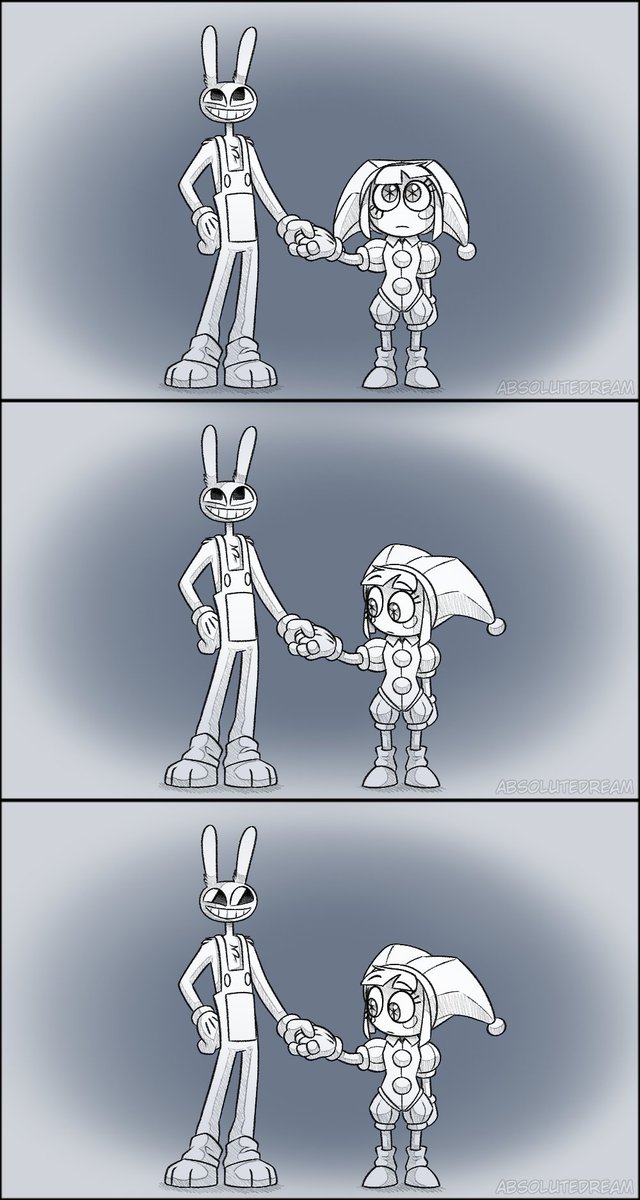 _AbsoluteDream_'s tweet photo. After Pomni has a couple of bad days, Jax decides to take Pomni to the Digital Carnival. Do they bond more? We'll see.

Comic Thread (1/19)
#TADC #Jax #pomni #FunnyBunny https://t.co/ts7SWsAVXr