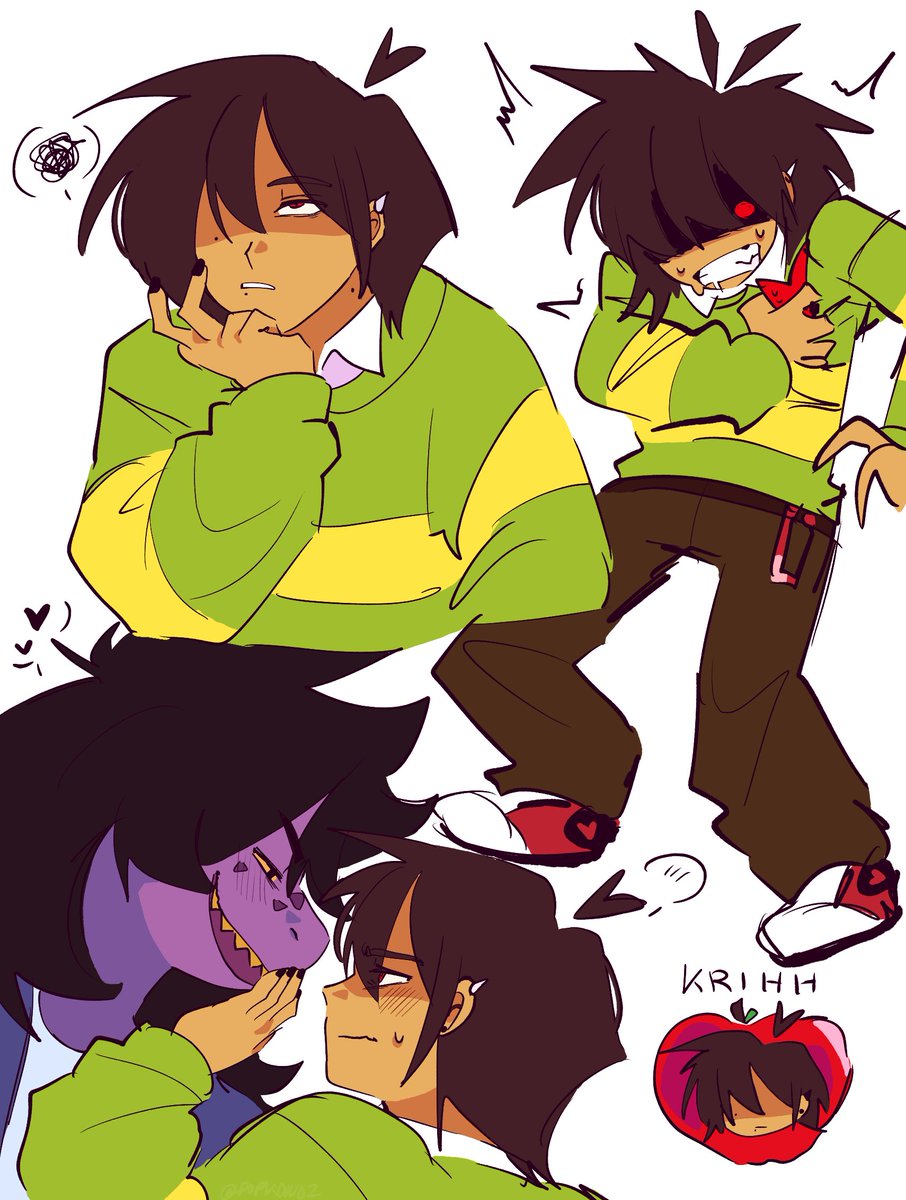 popkon02_'s tweet photo. Kris if I drew them closer to their canon look
And krusie ofc 
#kris #deltarune https://t.co/h2MD4alFWm