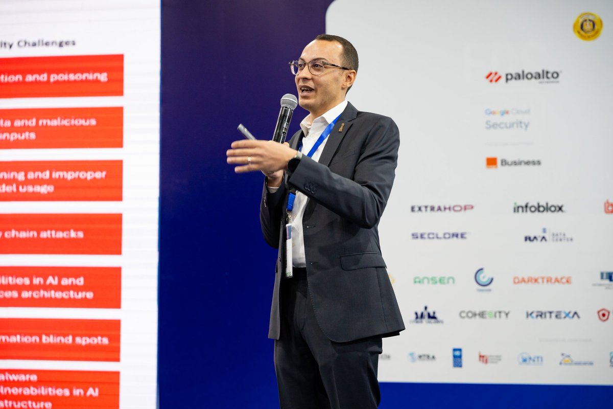 FDCSummit's tweet photo. Securing AI from development to runtime: Alaa Elhao of TrendAI shared a real-world guide at #FDCSummit2026.
#FDCSummit #AISecurity #CyberSecurity https://t.co/TLdqIsS7I7