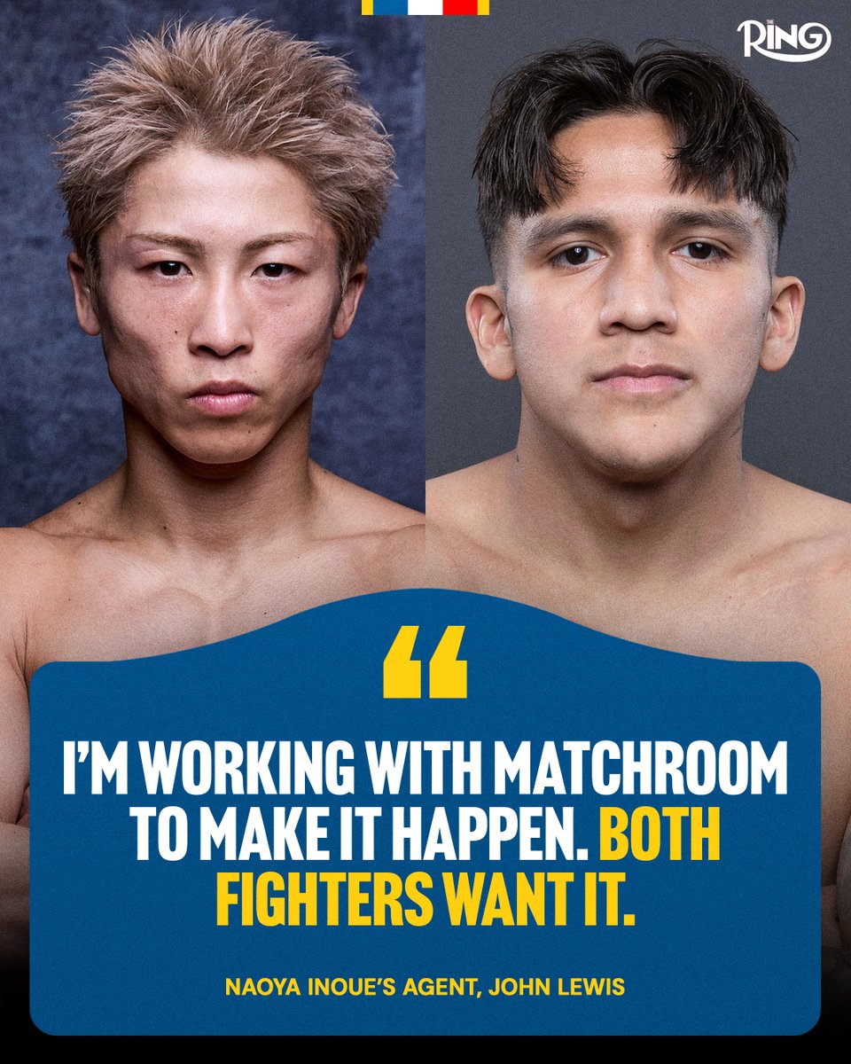 ringmagazine's tweet photo. ‼️ Naoya Inoue’s agent, John Lewis, tells The Ring’s @MikeCoppinger he’s working with Eddie Hearn and Frank Smith to finalize a deal for a Naoya Inoue vs Jesse 'Bam' Rodriguez super fight in March in Tokyo 🇯🇵 https://t.co/pUWfq1M5HT