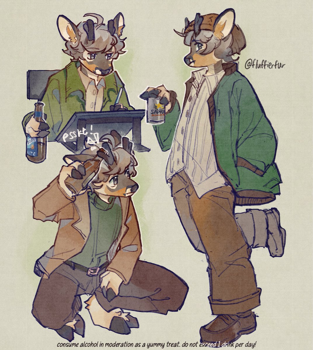 fluffierfur's tweet photo. deer with da beer https://t.co/t0mq8jy1XU