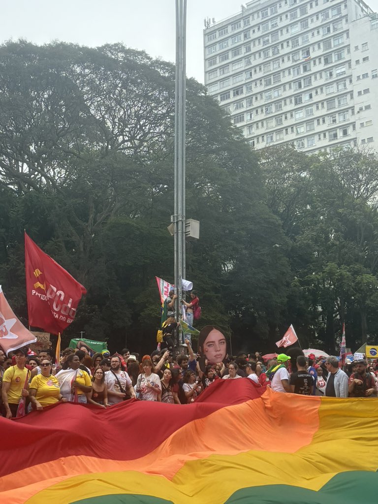 sourwellsy's tweet photo. Billie eilish vista na manifestação pró lula https://t.co/CQxQtRCfpB