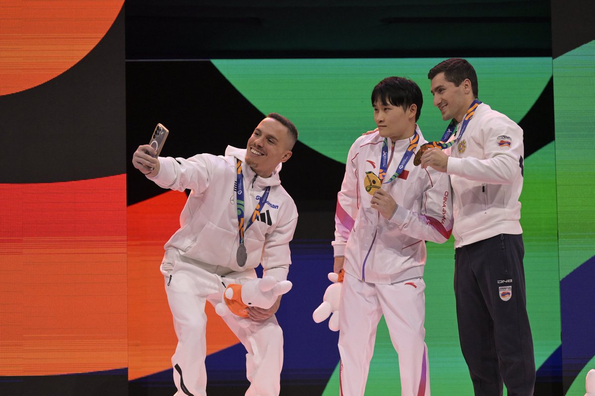 gymnastics's tweet photo. Still Rings medallists were decided and the podium is complete. ✅

#WorldGymnastics #Gymnastics #Rotterdam2026 https://t.co/YkicVHOrJu
