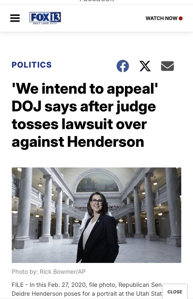 SophieAnde49073's tweet photo. UTAH DESERVES ELECTIONS, NOT SELECTIONS

DOJ is right to appeal. 

Henderson runs Utah’s elections as Lt. Gov. and if she runs for governor in 2028, she’ll still be overseeing the process that decides her own future. 

That’s reason enough. https://t.co/HHhAjmwHRP