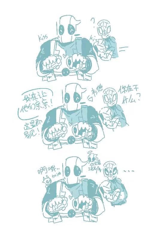 xng10494671's tweet photo. 搬点画过的东西  希望我没打错标签 #spideypool   #spiderman https://t.co/CLcpEZaWHi