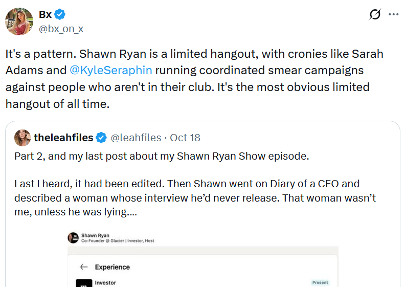 FringeViews's tweet photo. I'm blocked by BX so have to post a screenshot.
It happened to her.
And it happened to me, too.
No one 'big' had my back because they were all sponsored by the company I investigated. https://t.co/ZFIZSXaGCV