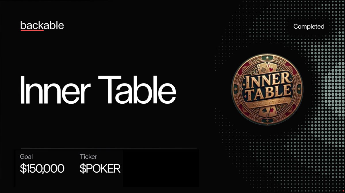 backabledotbiz's tweet photo. The Inner Table (@TheInnerTable) ICO is now closed.

POKER token claims will be processed on your behalf and available in your wallet momentarily. https://t.co/ehDMdCsJgx