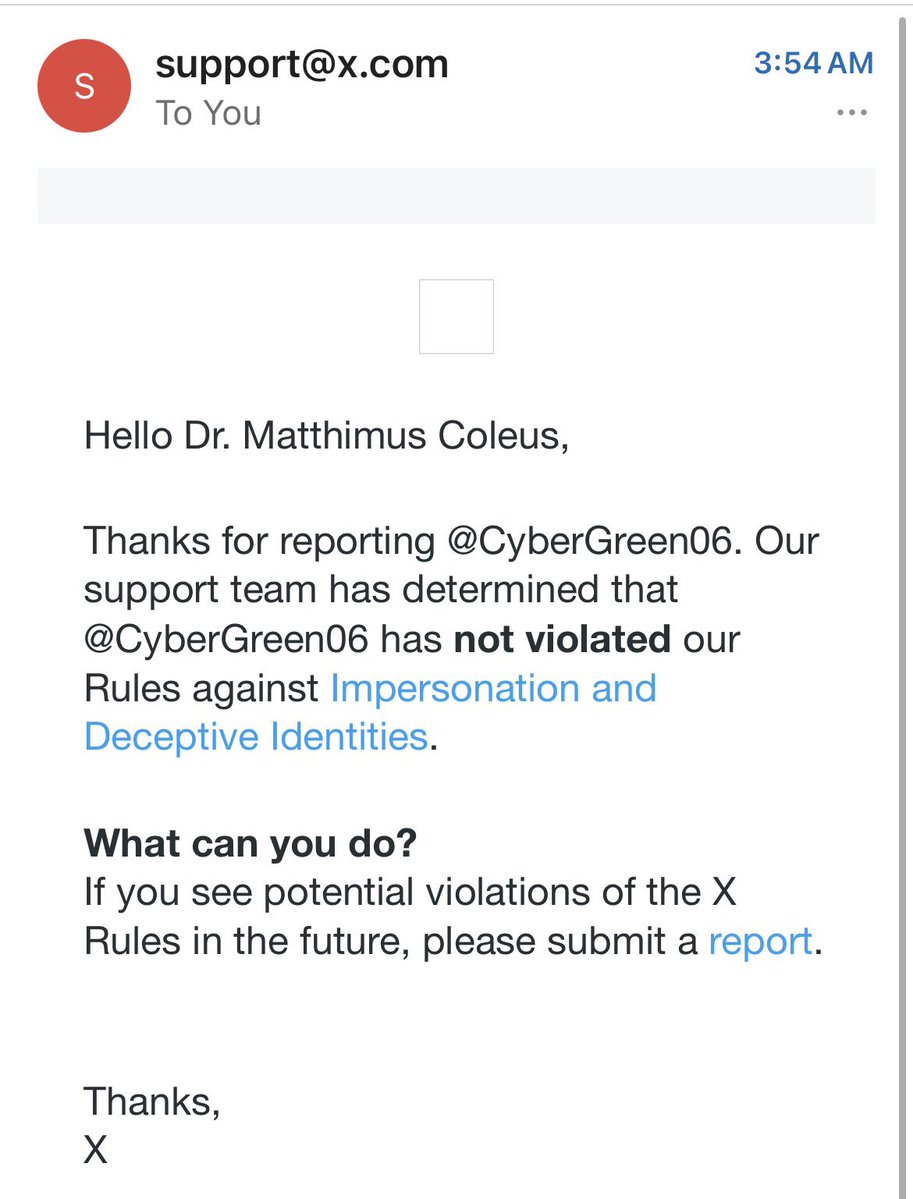 mchmr96's tweet photo. Apparently @X ruled that an Indian impersonating the REAL CyberGreen, was not breaking the rules…this fucking platform is a shithole https://t.co/0E8K48aQFz