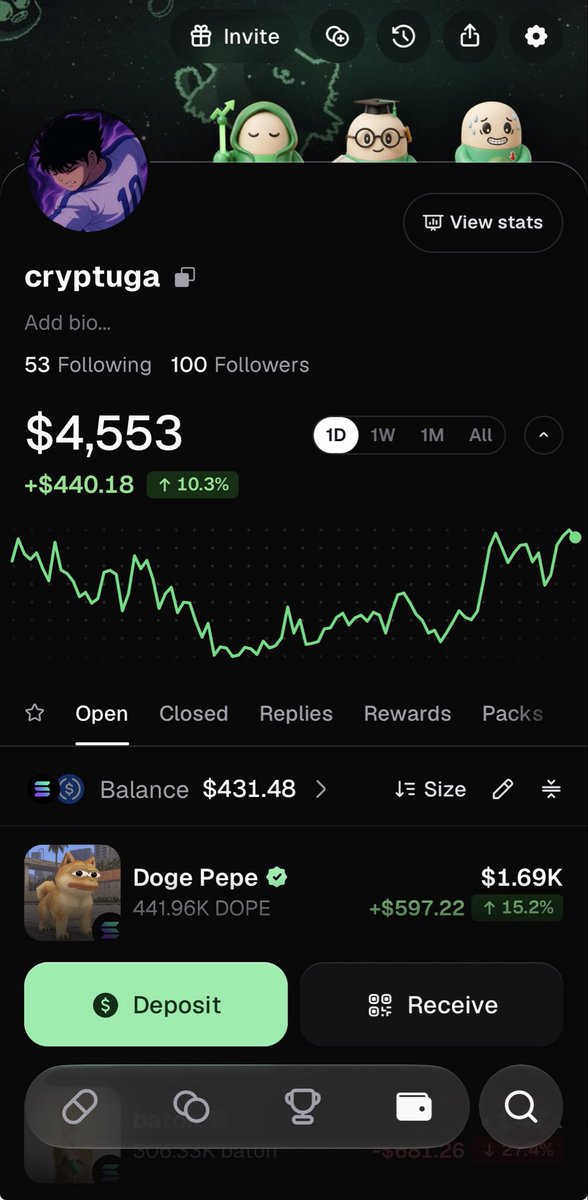 cryptugapt's tweet photo. Joined the @Pumpfun app last week and I have been absolutely cooking.
Thank you for the 100 followers, if u are still not in the pumpfun app I don’t know what u are losing.
Very optimistic about the future 

(Use code: cryptuga btw) https://t.co/LaCrz9YYEf