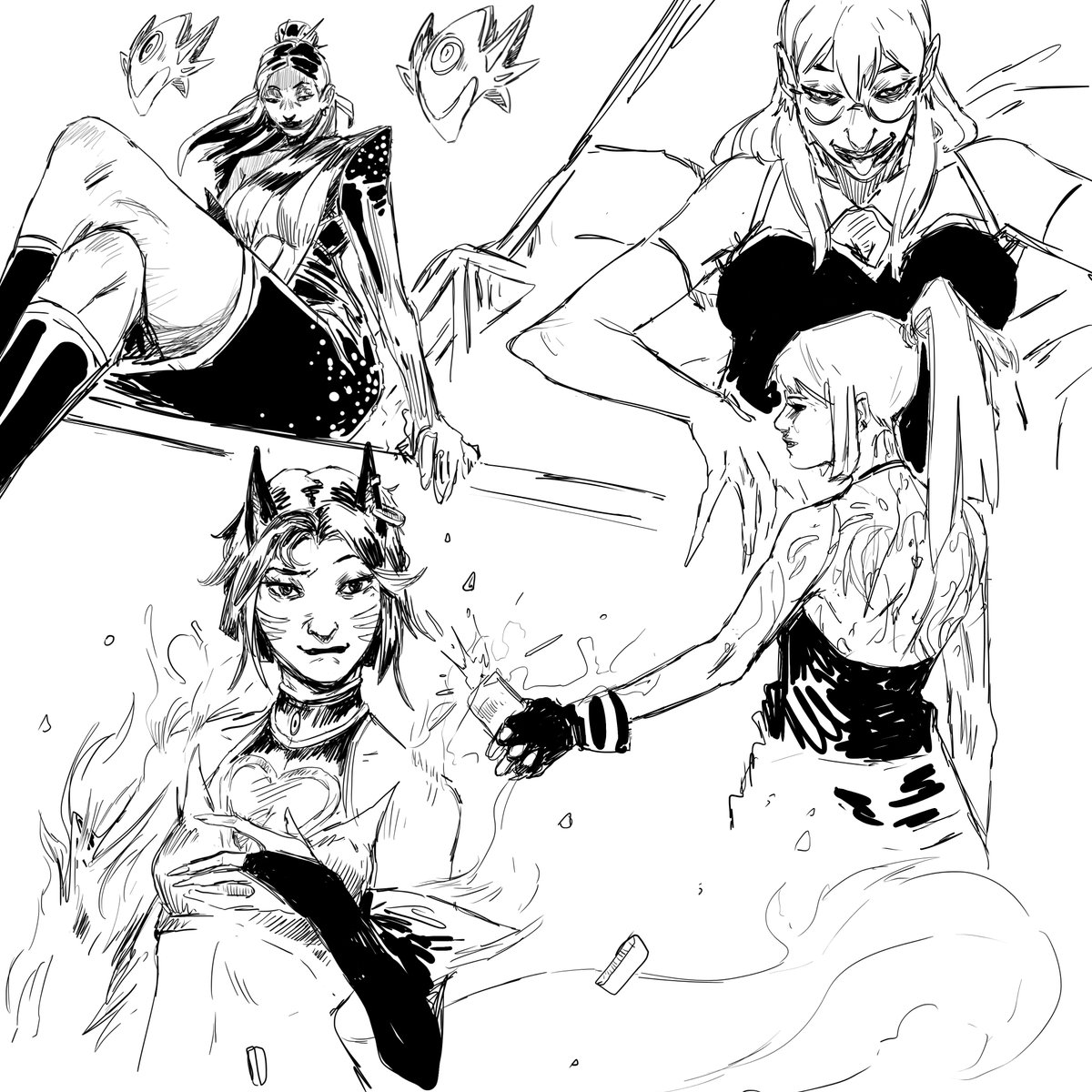 waywardcxnnibal's tweet photo. More K/DA arts by Benjamin Warnitz, who worked as a concept artist and storyboarder on the "FIRESTARTER" MV. https://t.co/CgvcI3AMZV
