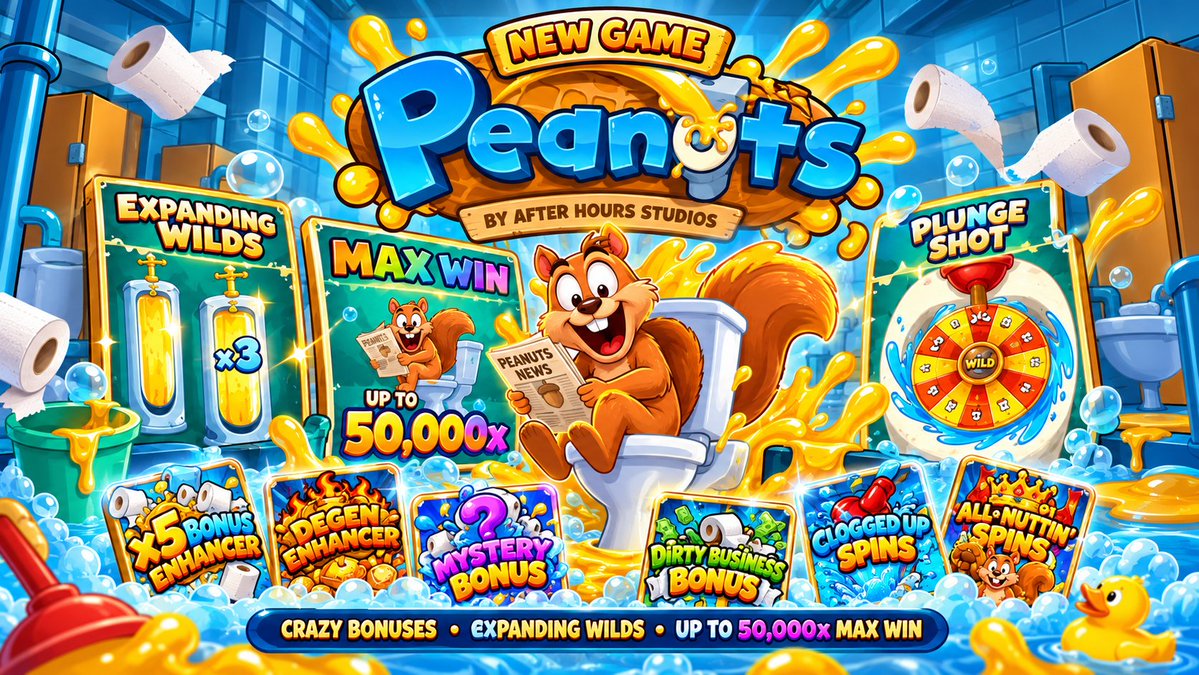 XW3MW's tweet photo. 🥜🚽 Things are getting NUTS!

PEANUTS — the new release from @AfterHoursSlots  has arrived! 🔥

💰 Up to 50,000x MAX WIN potential!

And that BONUS MENU... 👀🔥

Which bonus are you going for first? 👇

🎁 LIKE / RT / Comment Stake ID 

#Peanuts #AfterHoursStudios #Slots https://t.co/BJnCzLCEZb