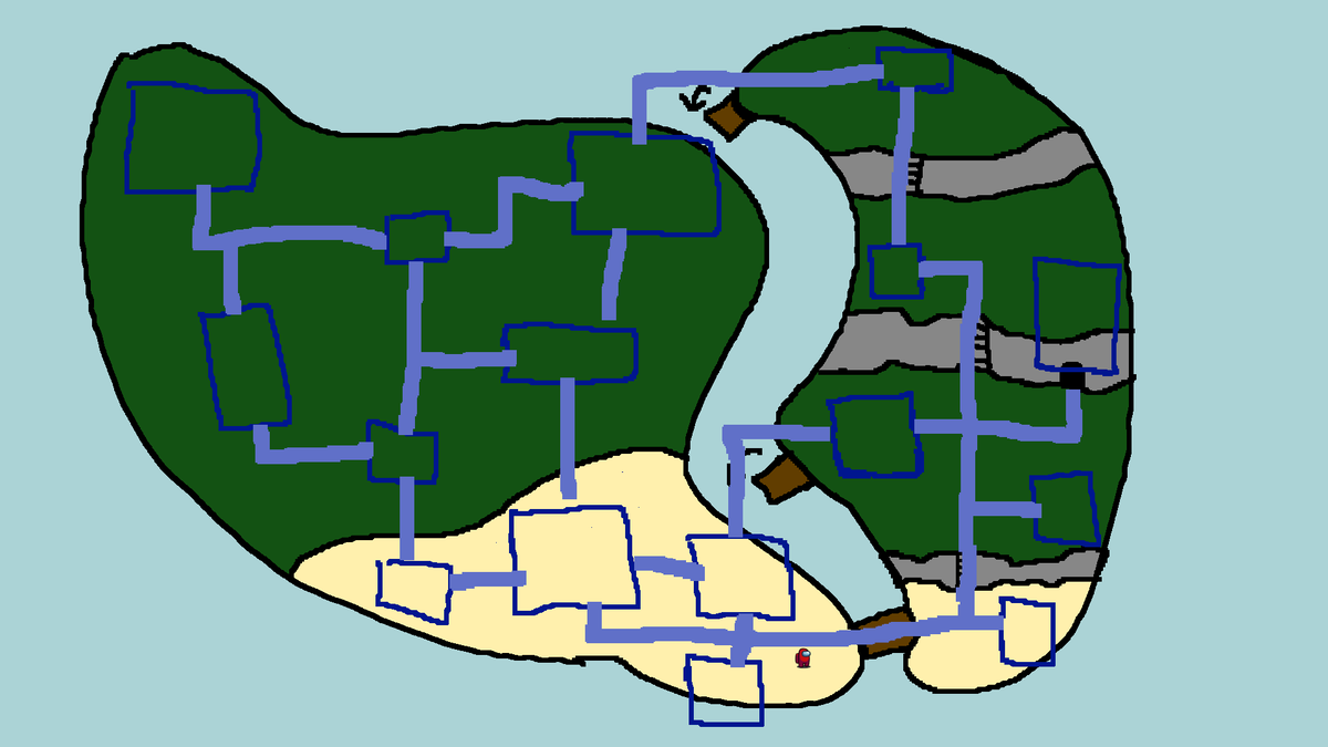 AmongUsGame's tweet photo. happy 3 year anniversary to The Fungle!!! 🍄🎉

have a look at how the map used to look while we were prototyping it. maps grow up so fast. 🥹 https://t.co/fTPZtINB3A