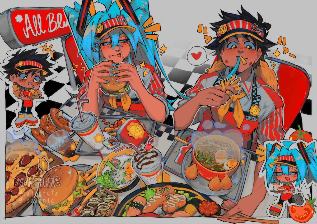 _saaanic_'s tweet photo. Miku &amp; Luffy https://t.co/I21evYyiYD