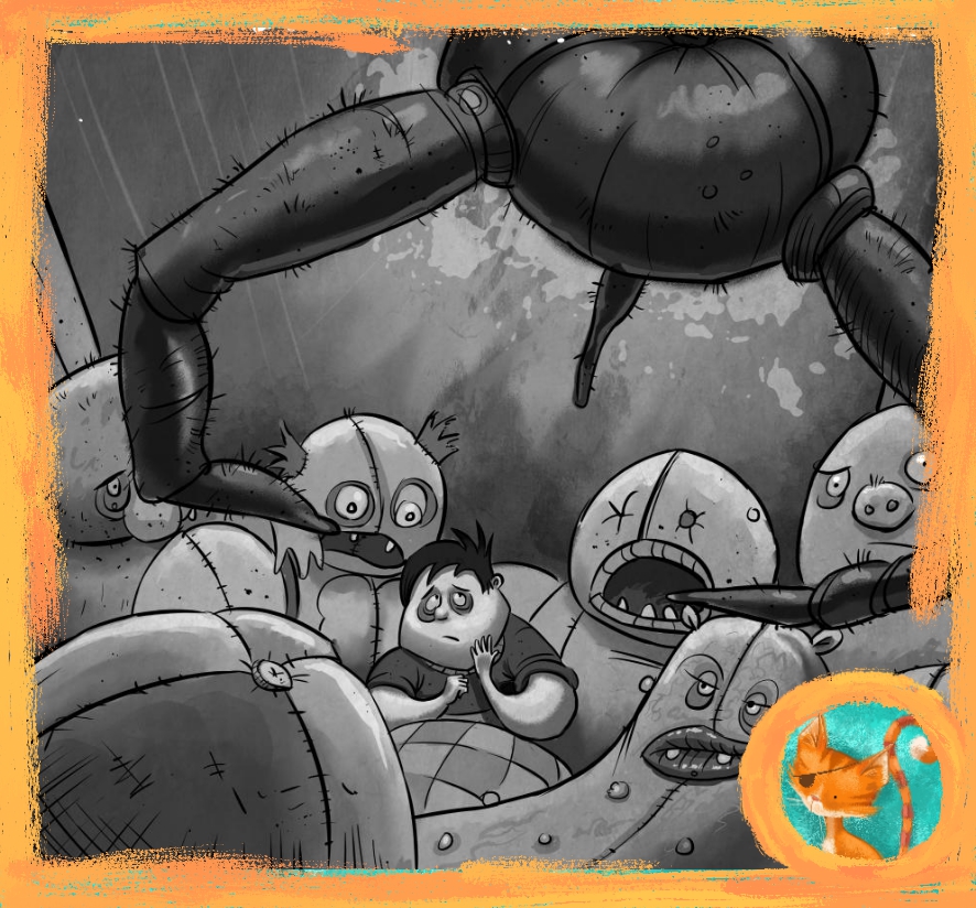 AndyCatBug's tweet photo. Try not to get stuck in a creepy arcade claw machine this Halloween. #illustration #illustrator  #Halloween #Creepy #Artist #SpookySeason #HalloweenFun #Creative #selfpublish #publishing catling-art.​com https://t.co/uIIq8aFvvd