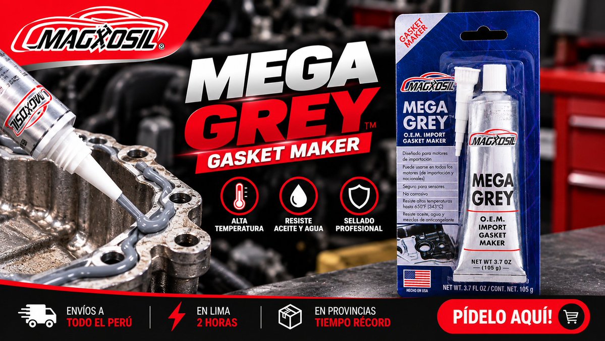 Magxosil's tweet photo. 🔥 Que el episodio final sea el de las fugas.

MAGXOSIL Mega Grey 105 g: Silicona RTV gris para formar juntas, resistente a fluidos automotrices y hasta 343 °C de forma intermitente. 🔧

#MegaGrey #SiliconaRTV #GasketMaker #MecánicaAutomotriz https://t.co/gj6Av52vta