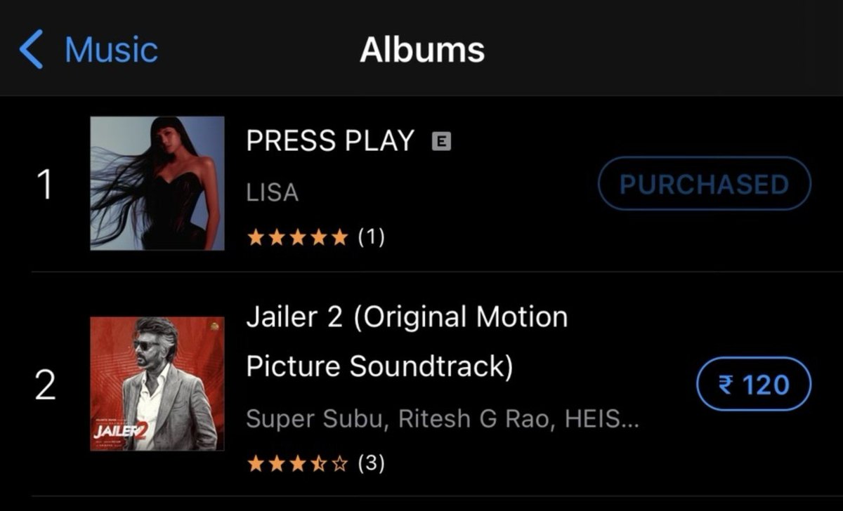 TEAMLISAINDIA's tweet photo. WE FINALLY DID IT !!!!!! 

LISA - PRESS PLAY EP is #1 on INDIAN iTunes Albums Charts !!!!!!!!! 🥹😭🥹😭🥹😭🥹😭🥹😭

PRESSPLAY OUT NOW 
#LISA_PRESSPLAY #LISA_Tarantino #INDIAPRESSPLAY https://t.co/OcR5Mlzh9J