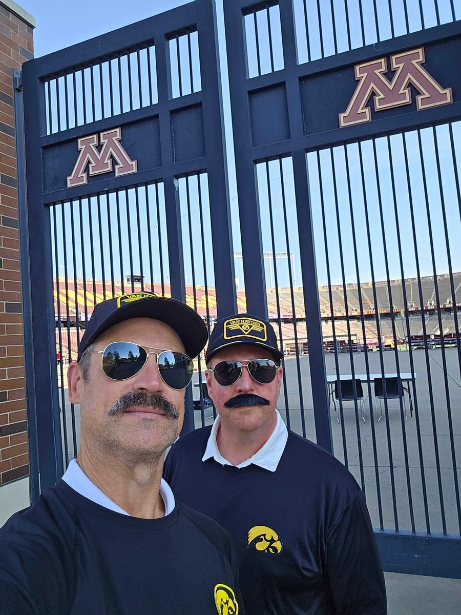 vanhaydenband's tweet photo. We are not in jail. We are at the gates awaiting a glorious Hawkeye victory in MN. Van Hayden is off work today to watch the win from the stands. GO HAWKS!! https://t.co/X0FMh2qQ8v