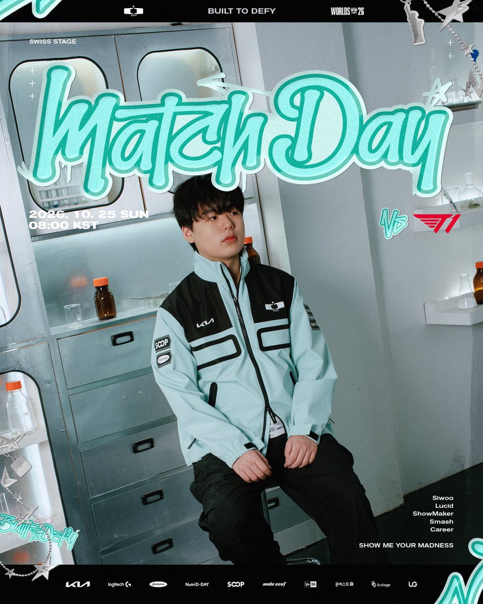 DplusKia's tweet photo. [𝑾𝒐𝒓𝒍𝒅𝒔 𝟐𝟎𝟐𝟔]

We felt the same way about taking you on, too
 
🆚 @T1LoL
👊Swiss Stage Round 2
⏰ 2026. 10. 25. 8 am KST
📺https://t.co/5UYhfFzS0f
 
#DplusKia #DKWIN #BUILTTODEFY #Worlds2026 https://t.co/2bColN5sxO