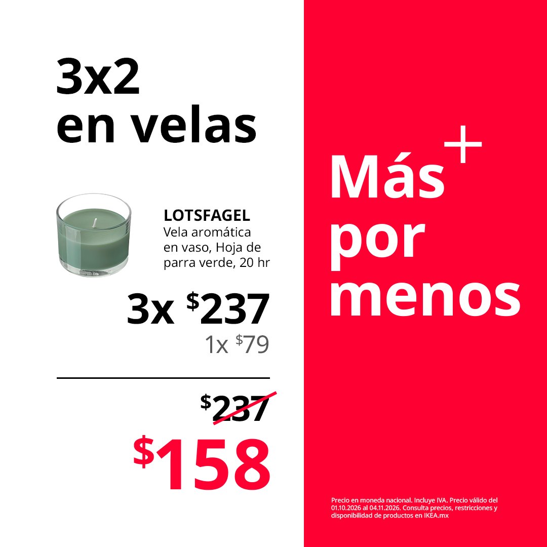 mx_ikea's tweet photo. Vas a querer venir corriendo por esta promoción que iluminará tu espacio. Ven a IKEA por tus velas. https://t.co/ry1pC8dRep