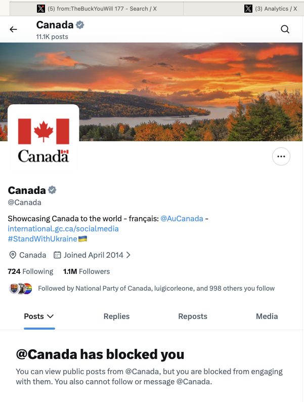TheBuckYouWill's tweet photo. 🔥🚨🇨🇦🤣READY FOR THIS ONE?🤣🇨🇦🚨🔥

The entire country of Canada has blocked me!

THIS IS MY FAVORITE BLOCK SO FAR!!

This is like winning a fucking Oscar!

A REAL CONVERSATION HAPPENED IN GOVERNMENT TO DO THIS!!

(This is worthy of updating my bio! So long Toronto Star... Move over Canadian Army!!🤣🤣🤣)