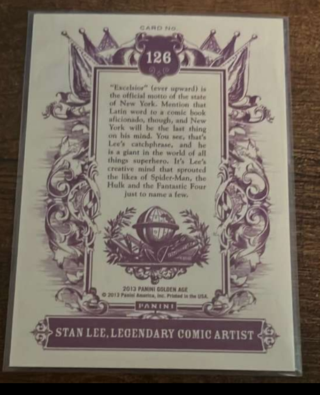 hofnpopper's tweet photo. Today's non sports card is this Stan Lee one from the Panini set. These things are neat with some of the cards that are in them. #CardCollection #StanLee https://t.co/6aiynKAHzA