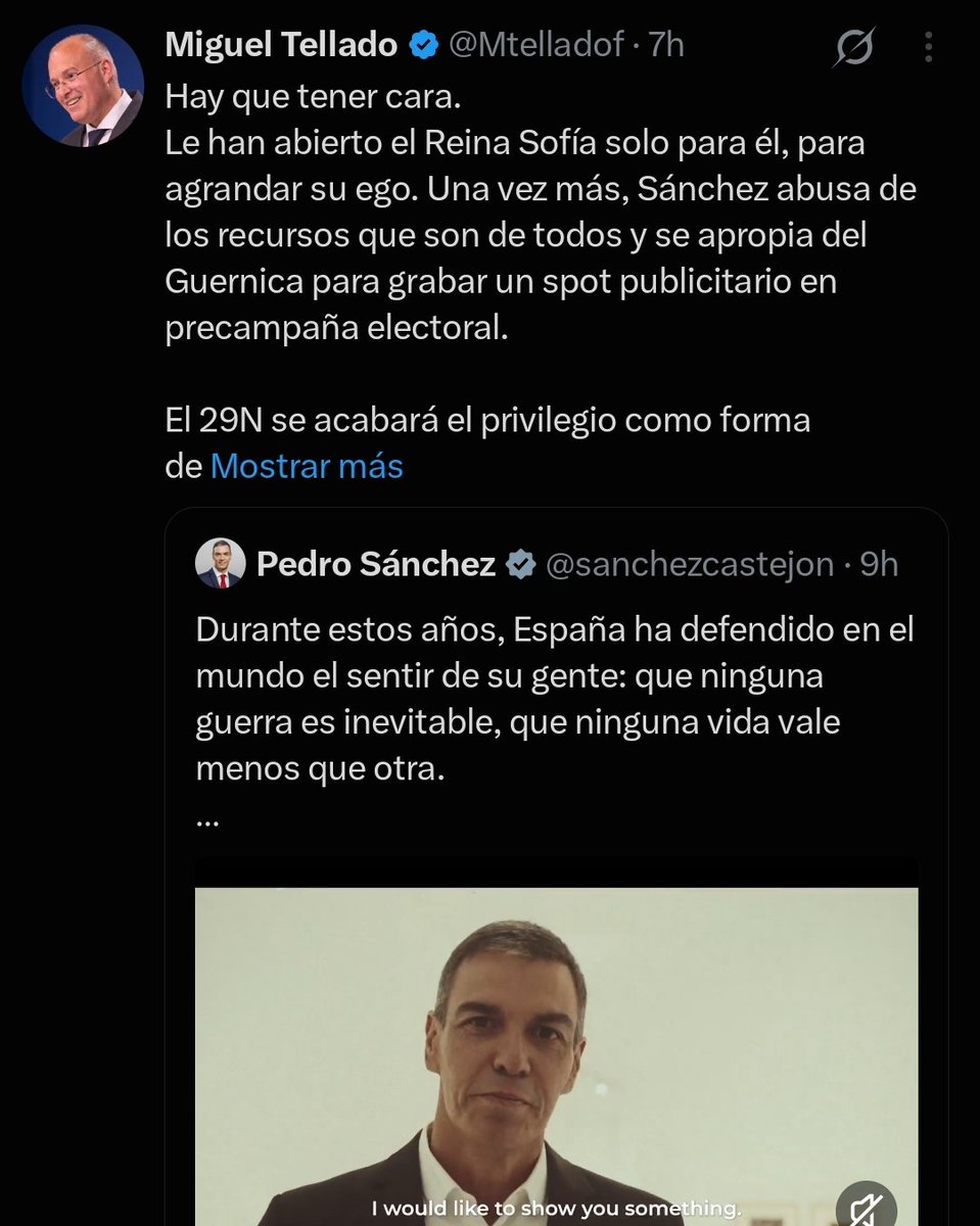 Alissonofabitch's tweet photo. El PP en bloque retuiteando el vídeo de campaña de Perrosanxe en el Reina Sofia, dándole difusión a la campaña de su adversario político. 
Son la oposición más subnormal de todo el jodido planeta. https://t.co/ZMQBlS7X3w