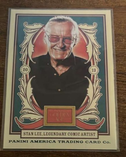hofnpopper's tweet photo. Today's non sports card is this Stan Lee one from the Panini set. These things are neat with some of the cards that are in them. #CardCollection #StanLee https://t.co/6aiynKAHzA